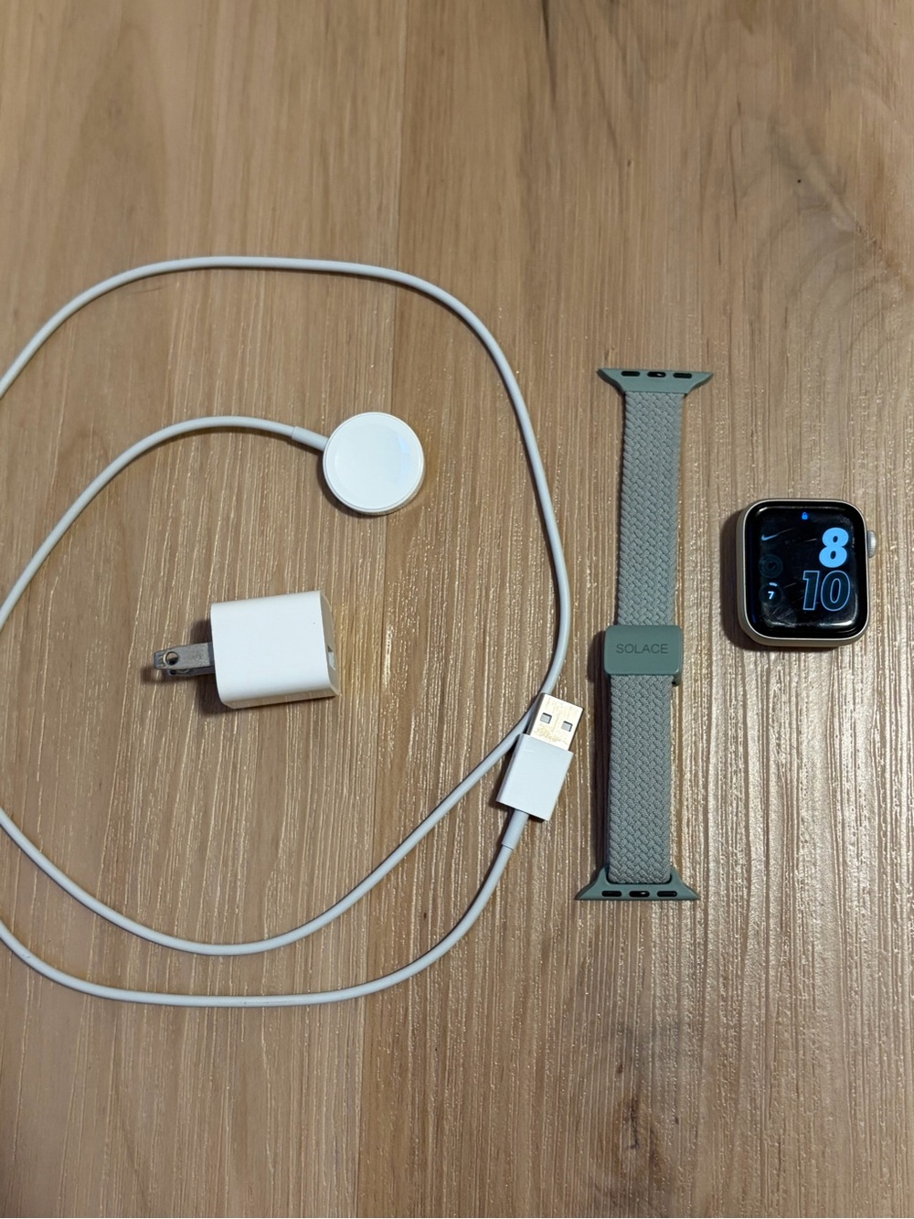 Apple Watch, Charger and Solace Band Bundle